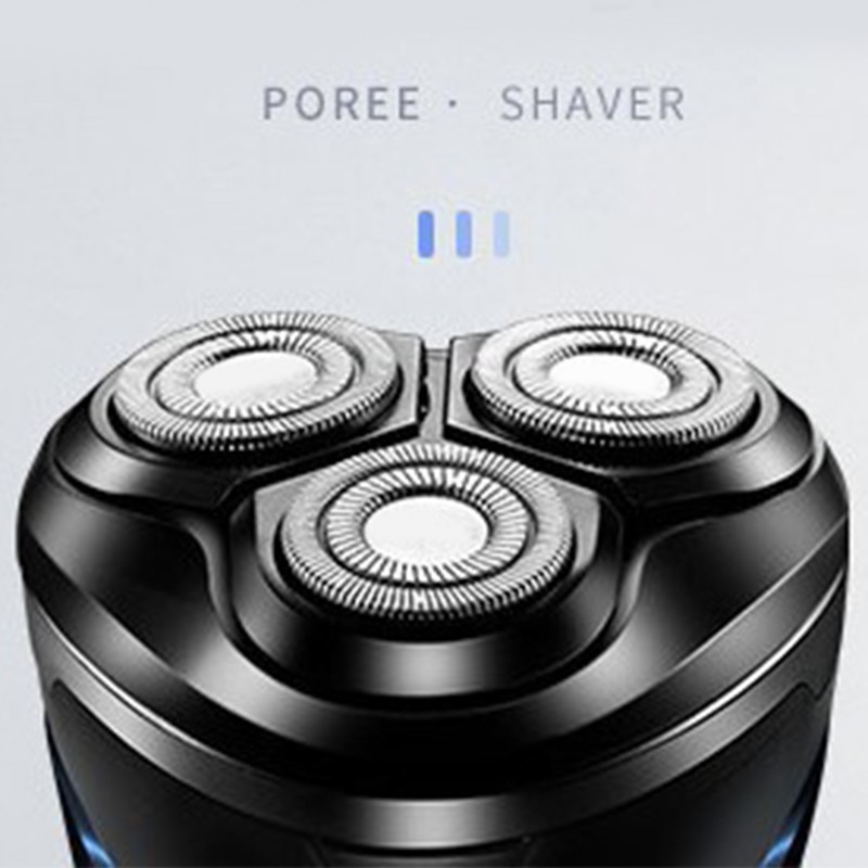Electric Beard Trimmer 3 Heads Waterproof Powerful Low Noise Portable