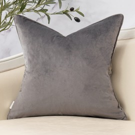 Yangest Dark Grey Twigs Throw Pillow Cover Branches Velvet Cushion Case Neutral Pillowcase for Sofa Couch Bedroom Living Room Home Decor,18x18 Inch