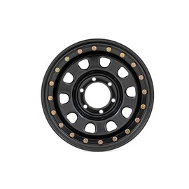 Rough Country Steel Simulated Bead Lock Wheel 17x9 | 6x5.5 | -12mm Offset | 4.25 Bore | Black Color Painted (17 x 9. inches /6 x 5 inches, -12 mm