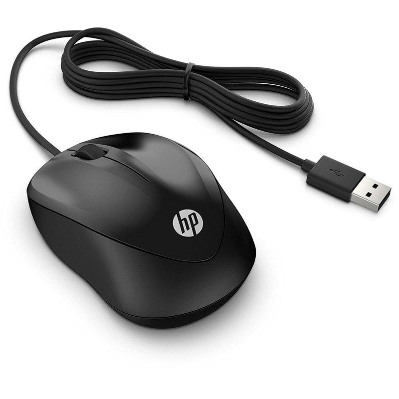 HP 1000 Black Wired USB Mouse