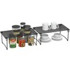 Deco Brothers Stackable Cabinet Shelf Organizer, 2 Pack, Black