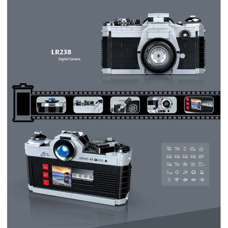 Small Block Building Figure Reproduction Semi-Automatic Mechanical SLR Camera