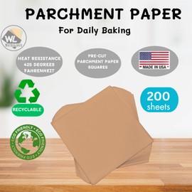 5 x 5 Inch Natural Parchment Paper Squares 200 Sheets | Made is USA | Worthy Liners Non-Stick Precut Baking Parchment, Perfect for baking and cooking