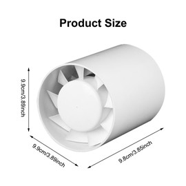 Rohrventilator 100mm Abluftventilator mit 130m³/h, 34dB Leise Kanalventilator für Haus, Küche, WC, Dachböden und Gewächshaus - Ideal zum Rauchabzug