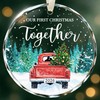 Our First Christmas Together Ornament 2026, Red Truck Crystal Glass