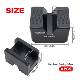 YIXISI 4 PCS Rubber Jack Pad Adapter for Jack Stand, Universal Rubber Slotted Frame Rail Pinch Weld Protector