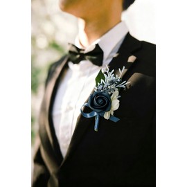 BECIEM 10PCS Boutonniere for Men, Wedding Prom Boutonniere for Groom Groomsmen Guest, Artificial Flowers for Wedding Decor Prom Homecoming