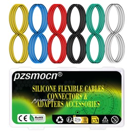 pzsmocn 20 AWG 0.5mm² Silicone Wire 50 ft / 15 m Flexible 20 Gauge Stranded Hook up Electrical Tinned Copper Cable Kit,8.2 ft / 2.5 m Each 6 Colors,for DIY DC/AC, RC Drone,Model Cars,Lamps,Motor