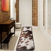 Brown Cow Fur Runner Rugs Non Slip, Cattle Hide Pattern