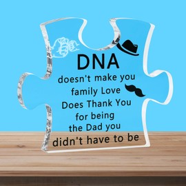 Sunwuun Step Dad Gifts Puzzles Shaped Acrylic Ornaments,Gifts for Stepdad from Stepdaughter Stepson,Birthday Christmas Fathers Day Presents for Step Dad