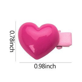 Mini Heart Cute Pink Hair Clips, 12Pcs Mini Heart hair hlips Valentines Day Cute hair Barrettes for Bangs,Small Heart Hair Clips for Little Girls