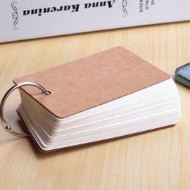 50 Sheets Movable Memo Card, 90 x 55mm Paper Study Cards Index Cards with Ring Binder for Study Notes Bookmark DIY Message(White)