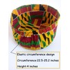 African Kente Pattern Hats Scarf Kufi Hat Ankara Print Cap