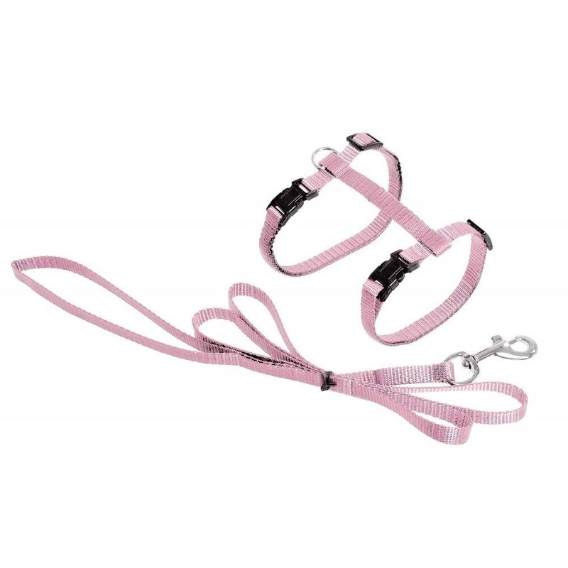 Flamingo Cat Harness with leash Ziggi Light pink 22-36cm 27-46cm