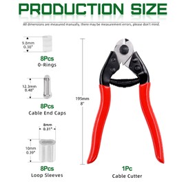 Keadic 73Pc Bike Wire Crimping Tool Kit Includes Crimping Loop Sleeves, Valve Cover, Cable Cutter, Wire End Caps, O-Rings, Shifter & Brake Housing End Caps, C-Clips, S-Hooks and S Buckle for Cycling