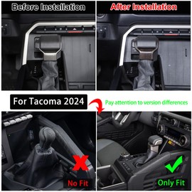 Shifter Gear Hand Brake Covers Compatible with Toyota Tundra/Sequoia 2022-2024 Tacoma 2024 Lower Automatic Center Console Gear Shift Knob Head Protection Cover Decorative Sticker Interior Accessories
