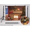 Christmas Fireplace Backdrop, Fireplace Banner Background Winter Xmas Holiday Photography