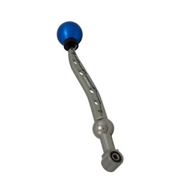 COMBO VMS Racing Dual Bend SHORT THROW SHIFTER CNC Aluminum in GUNMETAL Gray Grey Dark Silver CNC Aluminum Metal and 10x1.5mm BLUE ROUND Ball SHIFT KNOB 5 Speed for Honda Civic CX LX DX EX Si CRX CTR iTR LS GS GSR VTEC V-TEC 2DR 4 DR 2 4 Door Coupe Hatchback HB JDM 1988 1989 1990 1991 1992 1993 1994 1995 1996 1997 1998 1999 2000
