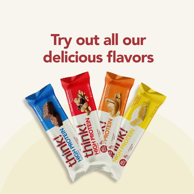 think! Protein Bars, High Protein Snacks, Gluten Free, Kosher Friendly,