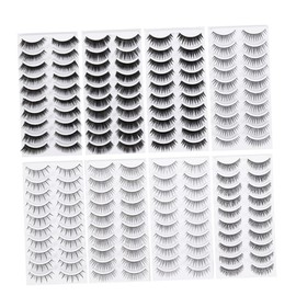 FOMIYES 160 Pairs Fake Eyelashes Set 8 Styles Natural Long Makeup Eyelashes Comfortable for All Occasions