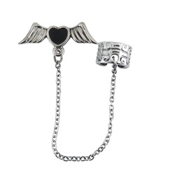 Gothic Black Heart withWings Earrings Gothic Jewellery for Fancy Dress Costumes Accessories Accessory