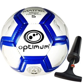 Optimum Classico All-Weather Football Ball - Stylish, Soft-Touch PVC, Even Pressure, Ideal for Training & Matches, Suitable for All Grounds - Size 5 - With Pump