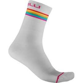 Castelli Women's Go W 15 Cycling Sock (White, L/XL)