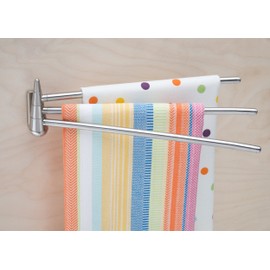 Better Houseware 2490 Wall-Mounted 3-Arm Stainless-Steel Towel Bar