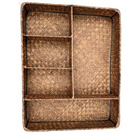 Ululusky Tea Bag Organizer Packet Holder, Coffee Bar Organizer Condiment Packets, Seagrass Drawer Dividers, Tea Caddy, Storage for Kitchen and Bathroom