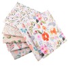 CraftsFabrics 7Pcs/lot White Floral Fat Quarters 100% Cotton Twill Printed