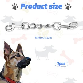 Dog Collar Safety Clip 6 Inches Stainless Steel Dog Collar Backup Strap Leash Safety Clip for Harness Connector