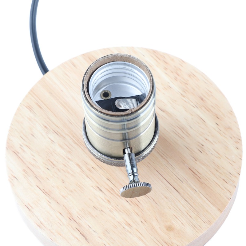 E26/E27 Table Lamp Holder Household Retro Wooden Lamp Base with