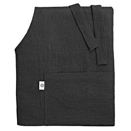Linen & Cotton Unique and Stylish Apron ELLA, 100% Linen - 70 x 84cm (28'' x 33.6''), Black