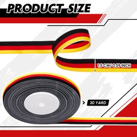 Gulfmew National Ribbon, 15 mm x 30 Yards, Germany Ribbon, Gift Ribbon, Decorative Ribbon, Fabric Ribbon, Satin Ribbon for World Cup, European Championship, National Holidays (Black, Red, Yellow)