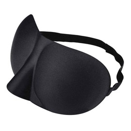 Weddecor Ultra Soft 3D Contoured Eye Mask with Smooth Elastic Adjustable Blindfold Eye Mask Comfortable, Lightweight & Breathable Sleep Eye Mask for Men Women Children 1 Piece - Black