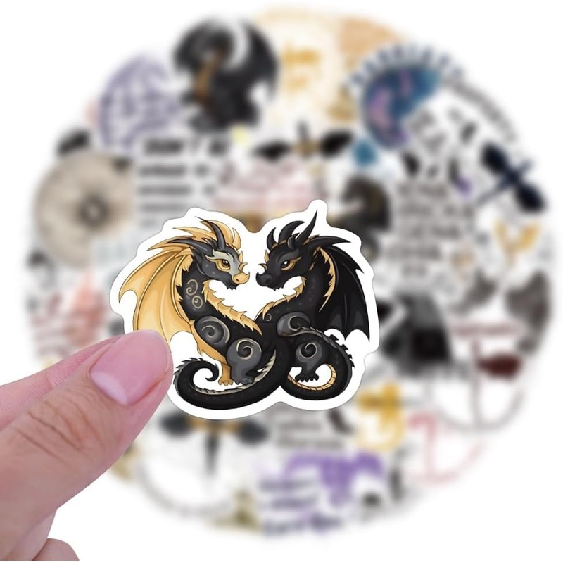 50 Pcs Fourth Wing Stickers, Iron Flame Stickers, Onyx Storm
