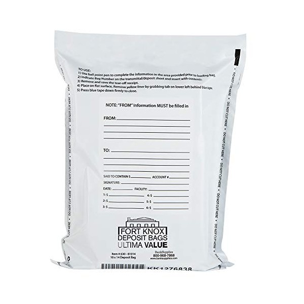 BankSupplies Money Deposit Bags | 10W x 14H | 100