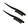 SAFIGLE 3-Row Wooden Handle Boar Bristle Hair Brush Set 2pcs