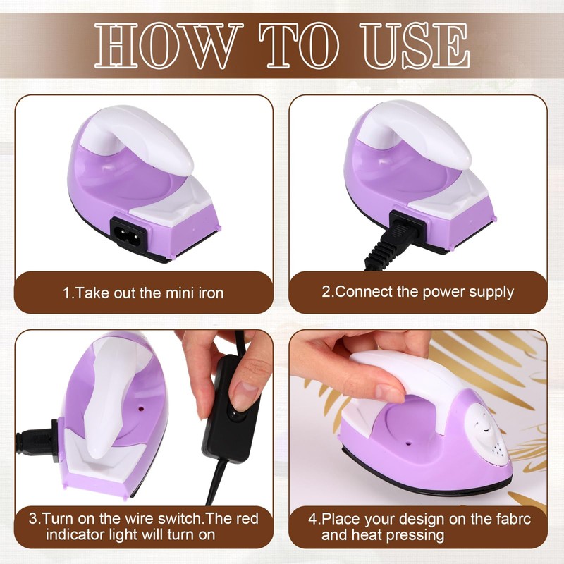 Zhehao 4 Pcs Mini Craft Iron Portable Handy small Heat