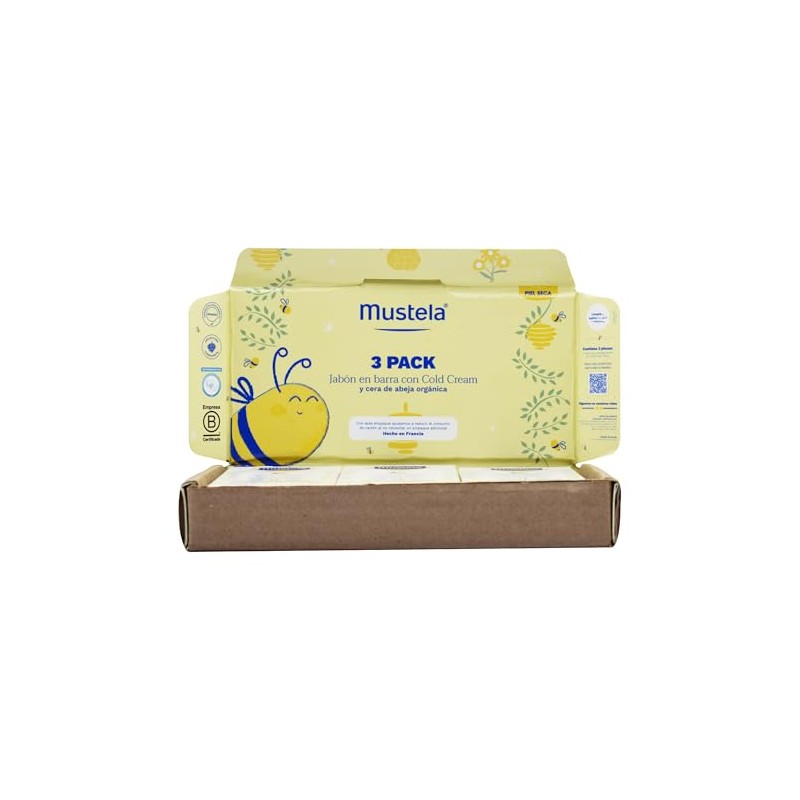 Mustela Pack 3 Jabones en Barra Cold Cream para Piel