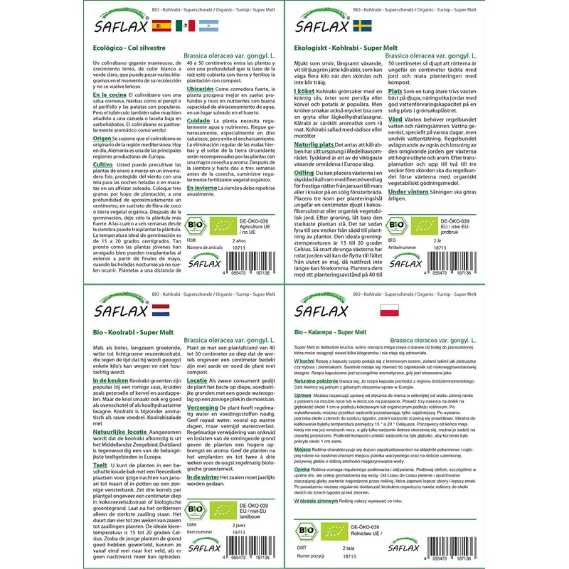 SAFLAX - Organic - Kohlrabi - Super Melting - 20