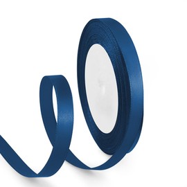 HimBen 3/8 Inch 25 Yards Satin Ribbon Dark Blue, Solid Color Fabric Ribbon for Gift Wrapping, Wedding, Polyester Gift Ribbon for Birthday Party Decoration, Craft, Hair, Floral, Sewing