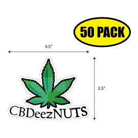 Tampa Printing 50 PACK 3.5"x4.5" CBDEEZNUTS Sticker Decal Humor Funny Gift SMOKE SHOP VG0179