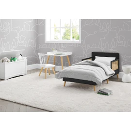 Delta Children Logan Wood Toddler Bed, Greenguard Gold Certified, Midnight Grey/Natural