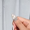 Crystal Snow Crystal Handmade Nail Tips - Long Oval /