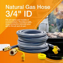 30FT 3/4-Inch Natural Gas Conversion Kit, 3/4-Inch Natural Gas Hose With Quick Connect Fittings For NG/LP Propane Equipment Grill Fittings And Hoses, Grills, Generators, Indoor And Outdoor Equipment