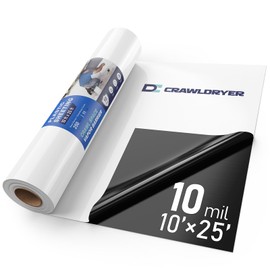 Crawl Space Vapor Barrier - 10 Mil Vapor Barrier - (10' x 25') - Tear Resistant, Heavy Duty Vapor Barrier, Drop Cloth Moisture Barrier Thick Plastic Sheeting Covering for Crawlspace Encapsulation