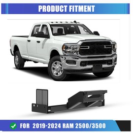 WOLFSTORM Winch Mount Plate for 2019-2024 Ram 2500/3500 (Exclude Diesel Models) Front Bumper Winch Mounting Bracket Black Powder Coated Winch Cradle
