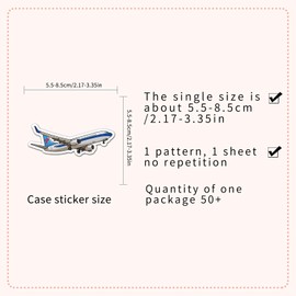 Airplane Stickers for Kids Boys Teens, 50 PCS Cartoon Aircraft Vinyl Decals for Decorative Computers, Yiwuzxmy Airplane Graffiti Sticker for DIY Water Bottle Refrigerator Luggage Phone