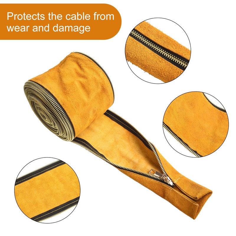 25FT TIG Welding Torch Cable Cover Resistant Leather Black Hose